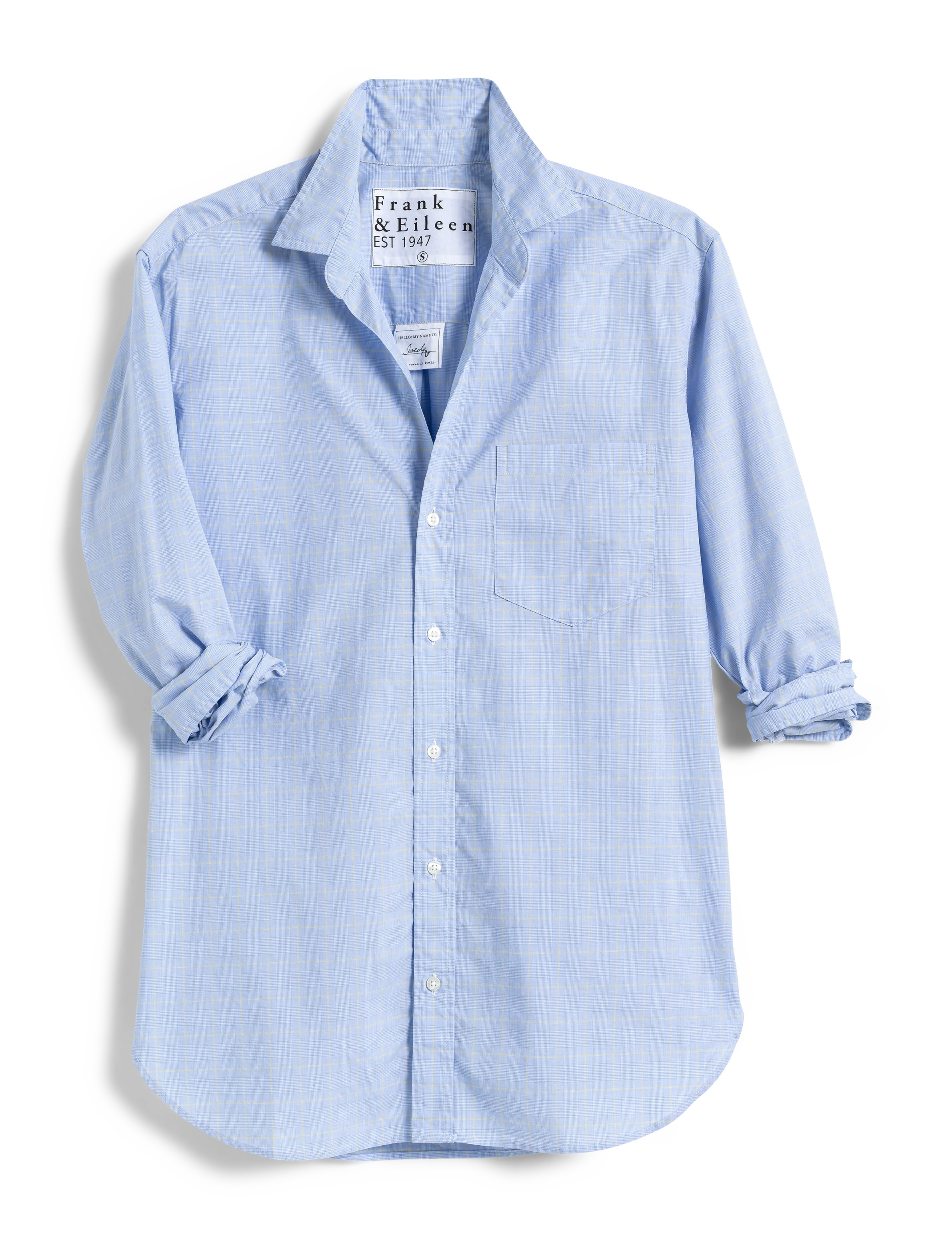 JOEDY Yellow Windowpane, Classic Poplin | Frank & Eileen