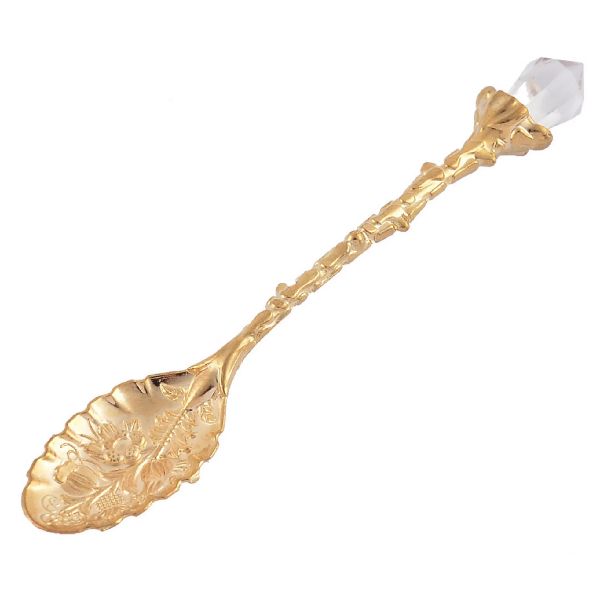 Stainless Steel Flower Pattern Mini Dessert Coffee Tea Spoon Gold Tone | Kohl's