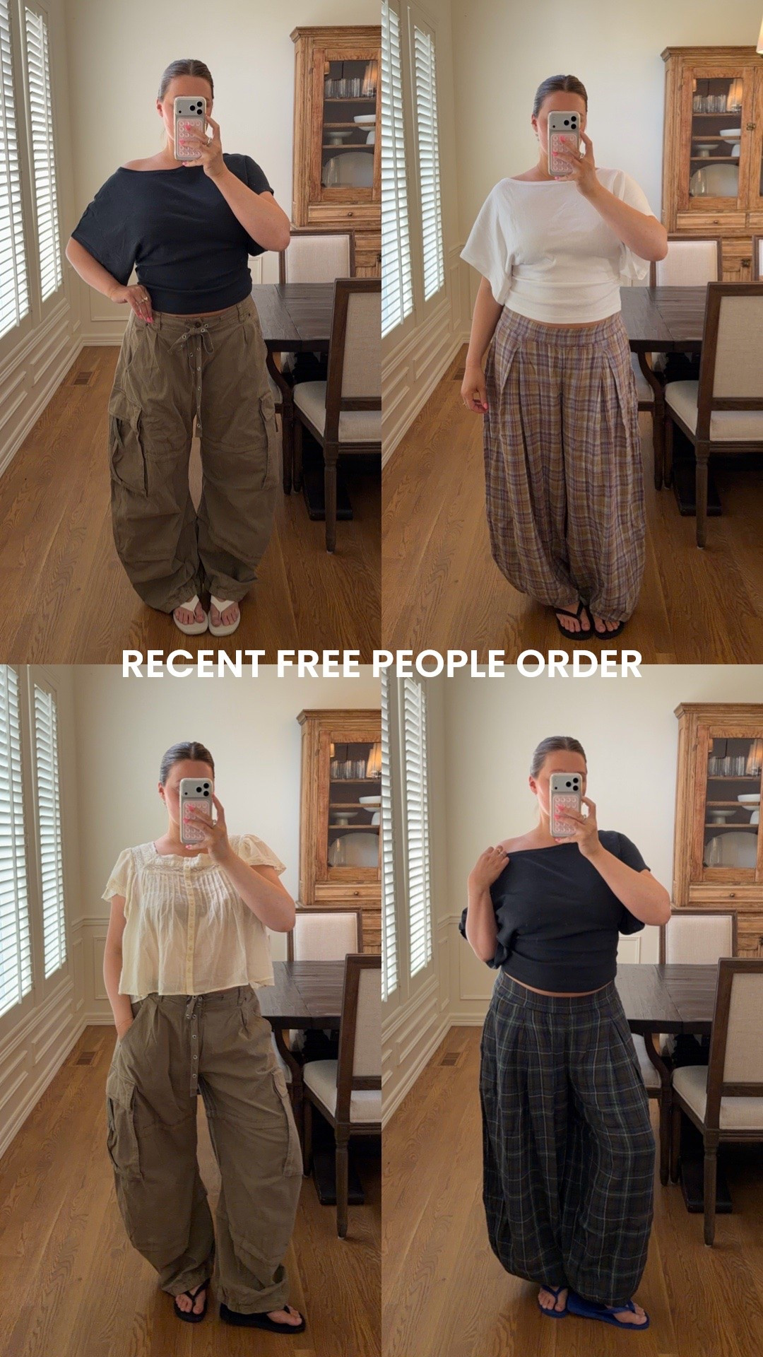 Large in cargo pants, medium in tops and plaid balloon pants I love these for summer super lightweight! Tees are like a true cotton but I love these boat neck wide neck it’s super chic with the tighter waist.

#bresheppard #freepeople #flipflops #havaianas #summerstyle #fallstyle #momstyle

#LTKootd #LTKgrwm