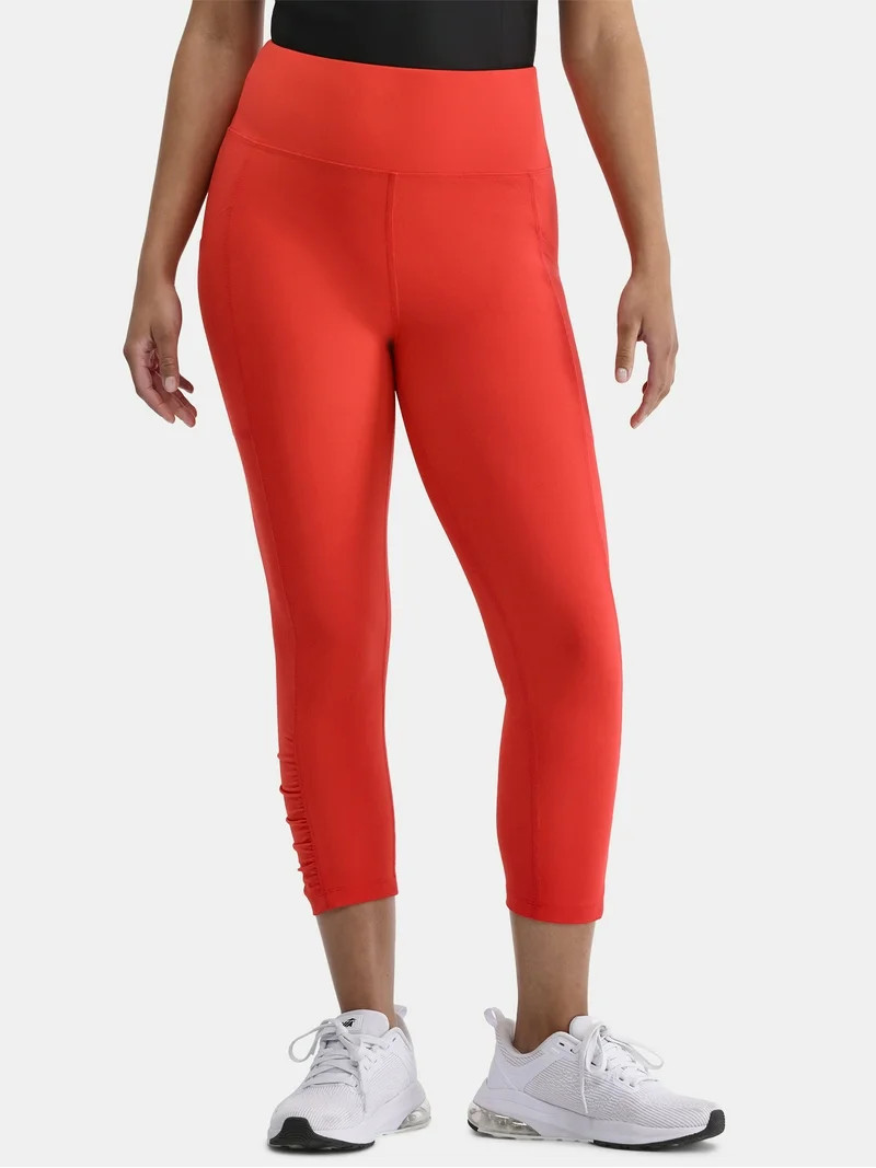 Avia Women's SoftSculpt Ruched High Rise Capri Leggings, Sizes XS-XXXL - Walmart.com | Walmart (US)