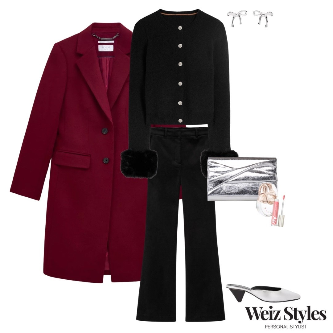 I am loving this fabulous black cardigan with faux fur cuff detail - it is so fun and packed with personality! Styled with velvet trousers, silver accessories and a gorgeous deep red coat, this is a great look for a smart Autumnal evening 🖤

Make sure you come back tomorrow for your daily @weizstyles fashion fix! 🎉

Louise x

#LTKwinter #LTKstyletip #LTKautumn