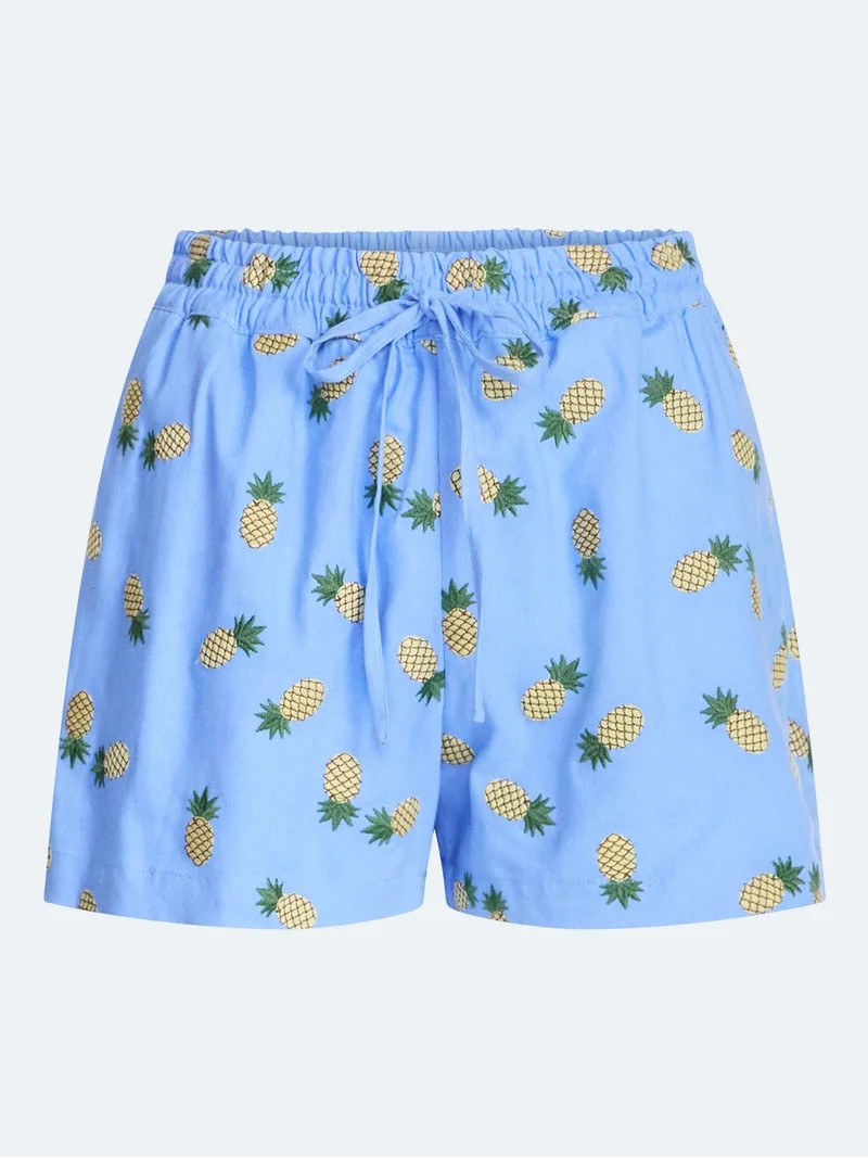 Free Assembly Women's and Women's Plus Linen Blend Print Shorts, 7" Inseam, Sizes XS-4X | Walmart (US)