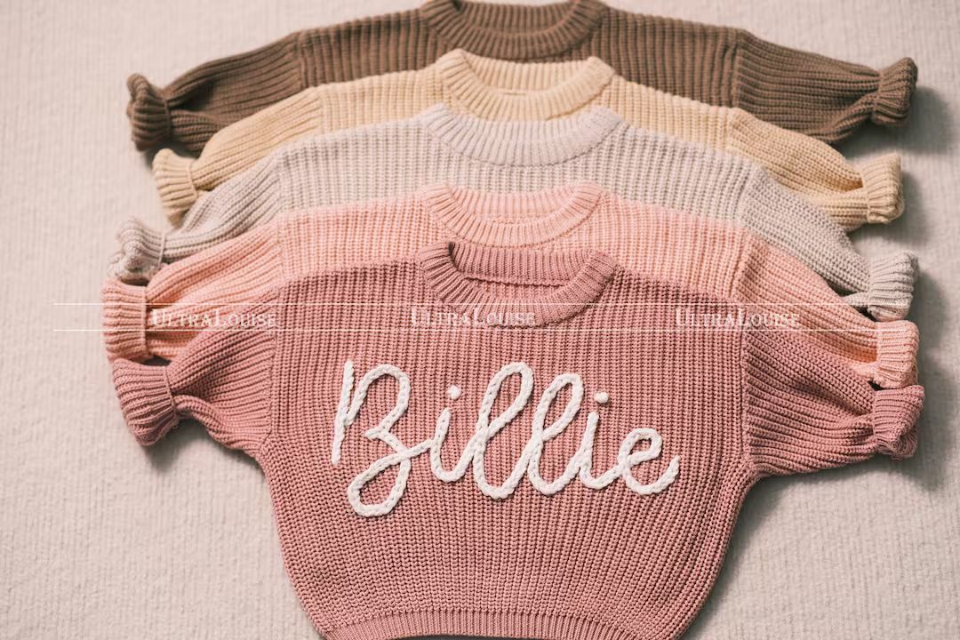 Cherished Custom Baby Sweaters: Personalize Their Name With Stunning Embroidery - Etsy | Etsy (US)