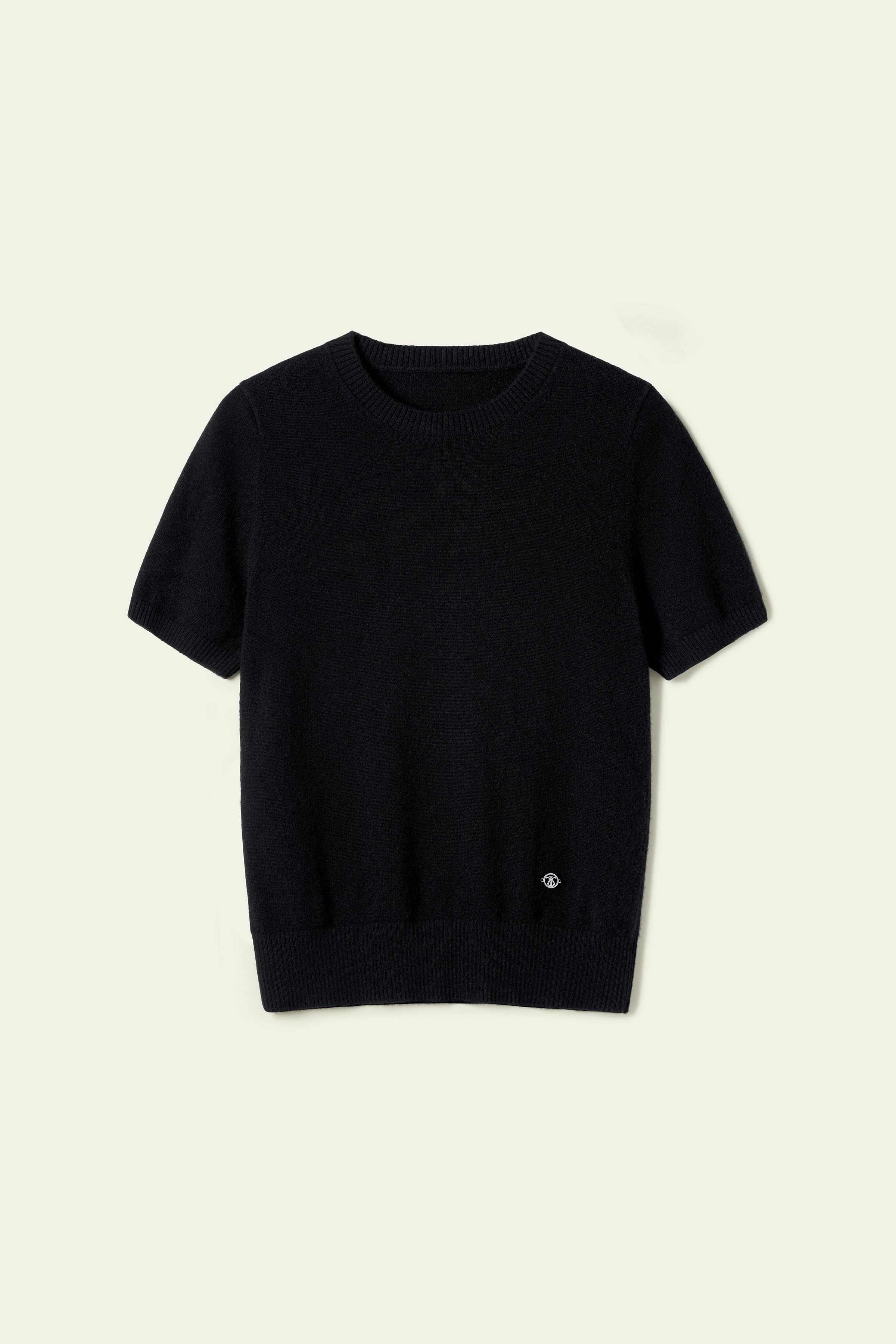 Cashmere Fitted Short Sleeve Top | LILYSILK