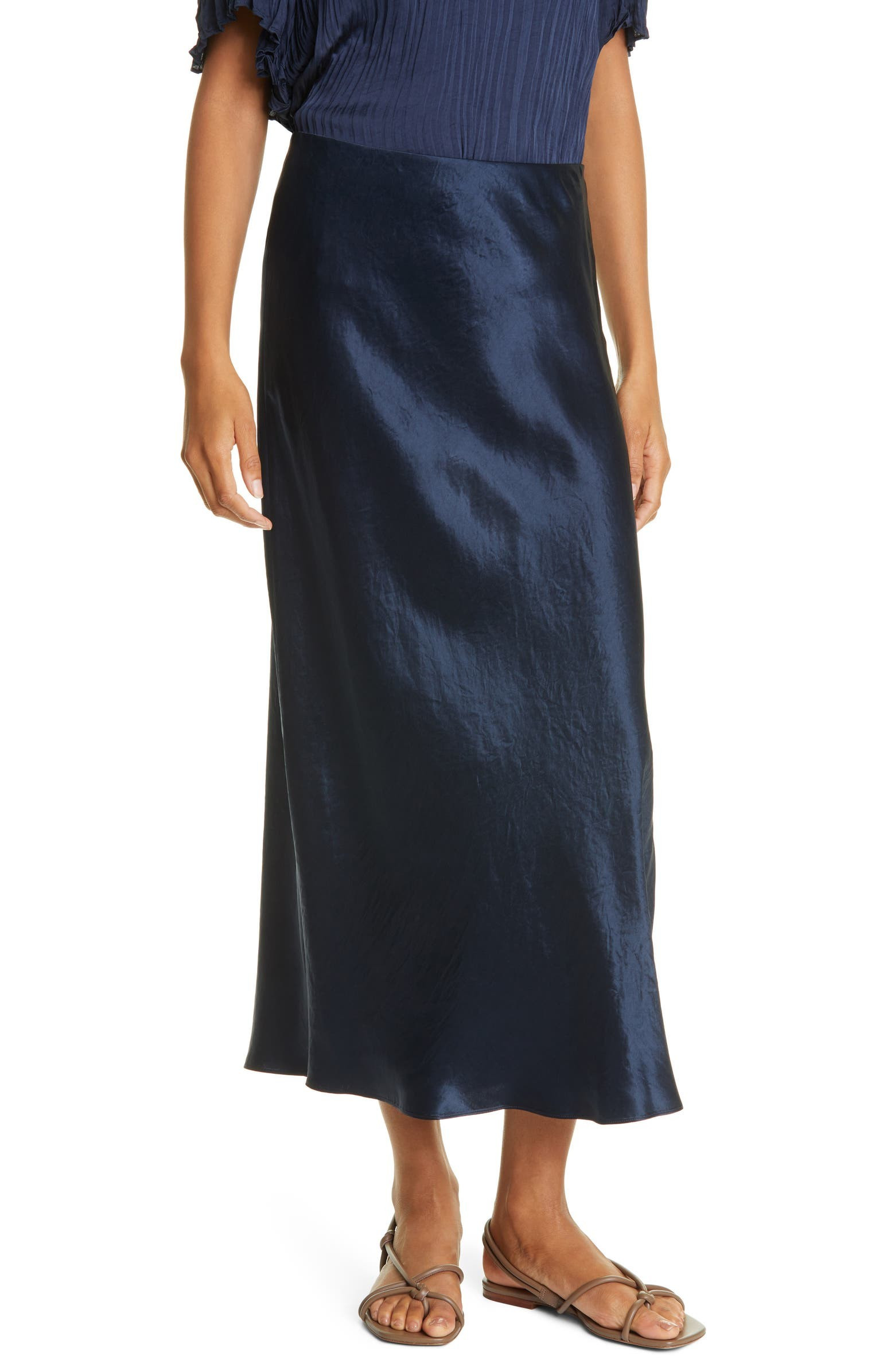Side Slit Satin Slip Skirt | Nordstrom