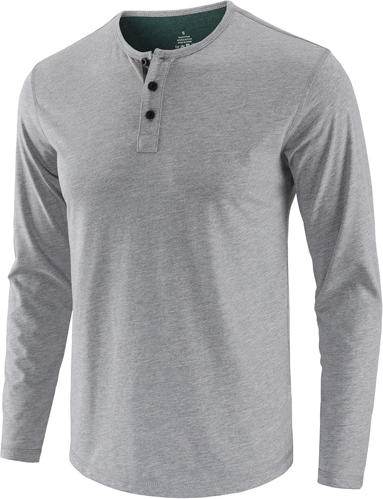 Mens Henley T-Shirts Long Sleeve Classic Fashionable Cotton Casual Basic Shirts with Button Closu... | Amazon (US)