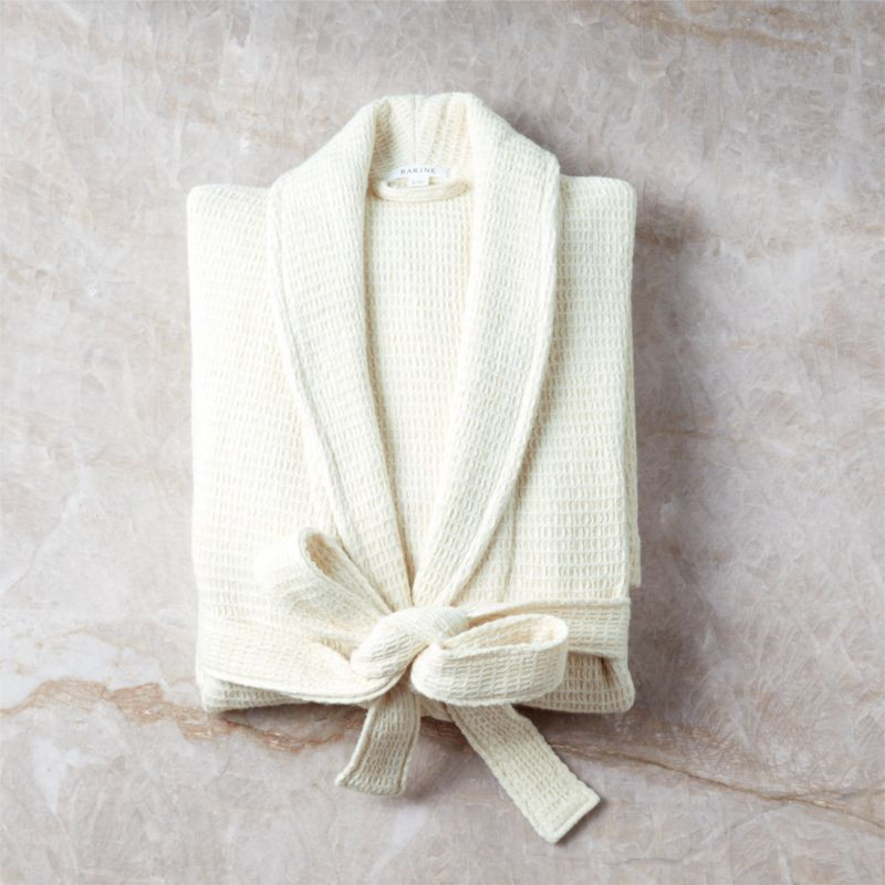 Pergamon Wool White Waffle Bathrobe S/M | CB2 | CB2