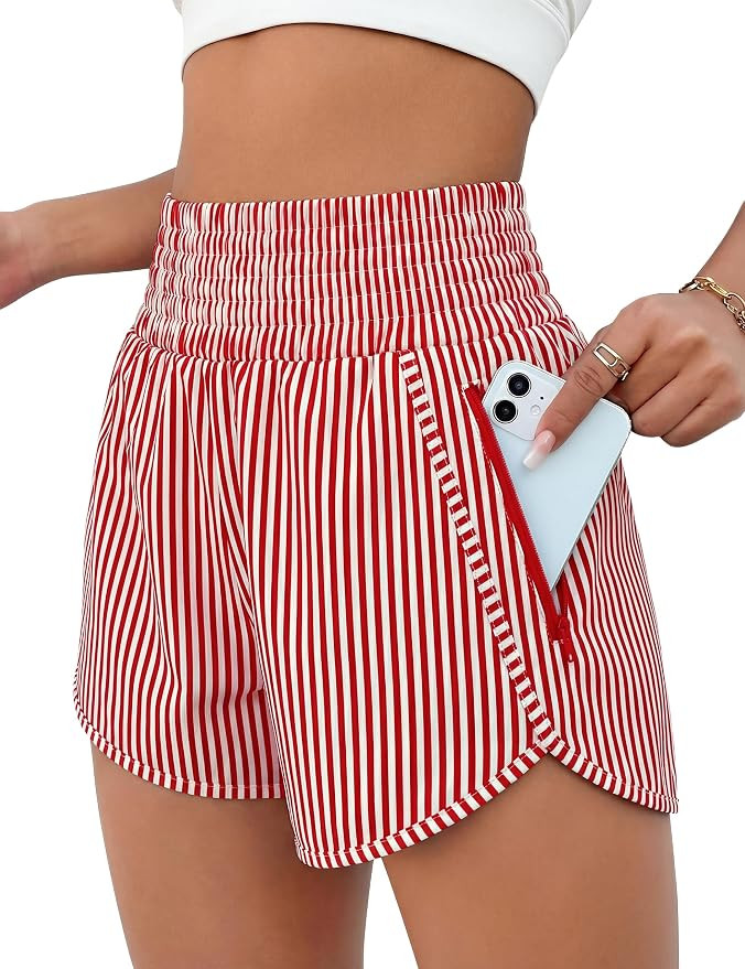 BMJL Women's Athletic Shorts High Waisted Running Short Pocket 2.5" Sporty Shorts Gym Workout Sho... | Amazon (US)