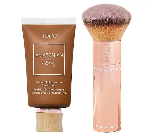 tarte Amazonian Clay 16hr Foundation with Special Edition Brush - QVC.com | QVC