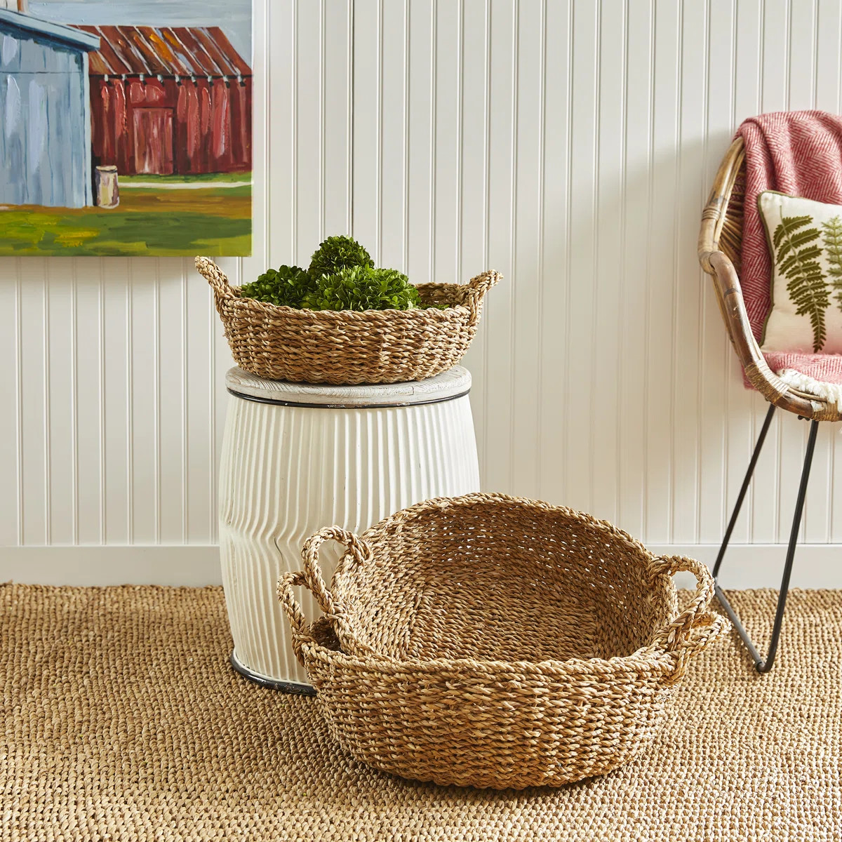 Birch Lane™ Charton Sg Shallow Baskets W/ Handles & Reviews | Wayfair | Wayfair North America