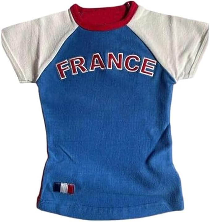 Vintage Graphic Baby Tees for Women Brazil Shirt Y2k Tops Baby Crop Tees 90s Summer Going Out Top... | Amazon (US)