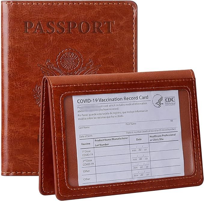 TIGARI Passport and Vaccine Card Holder Combo, Passport Wallets Passport Covers Ultra Slim Passpo... | Amazon (US)