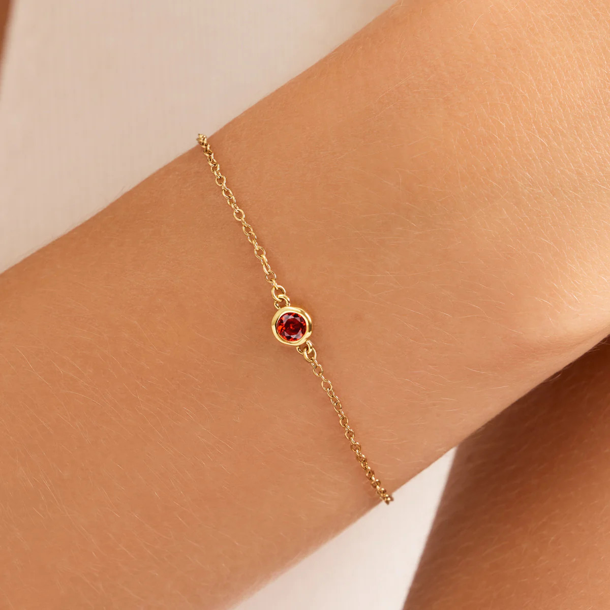 Made Mine Round Birthstone Bracelet (Gold) | Abbott Lyon