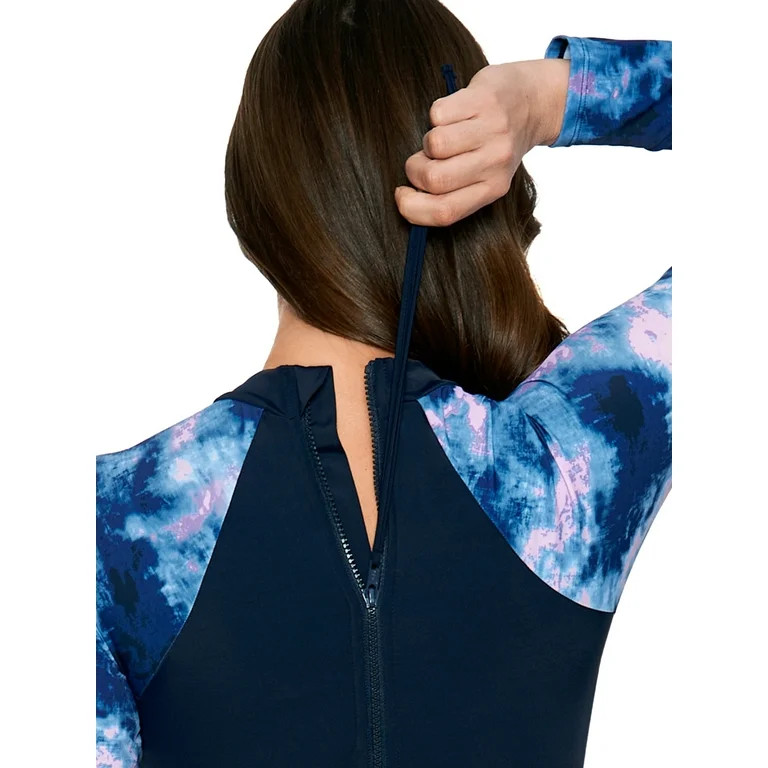 Avia Women's and Women's Plus Moody Skies Long Sleeve One Piece Swimsuit - Walmart.com | Walmart (US)