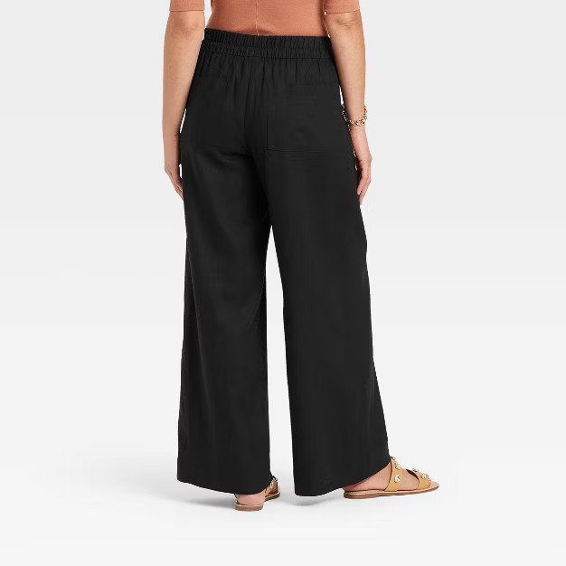 Women's High-Rise Wide Leg Linen Pull-On Pants - A New Day™ | Target