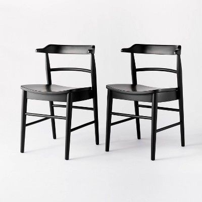 2pk Kaysville Curved Back Wood Dining Chair Black - Threshold&#8482; designed with Studio McGee | Target