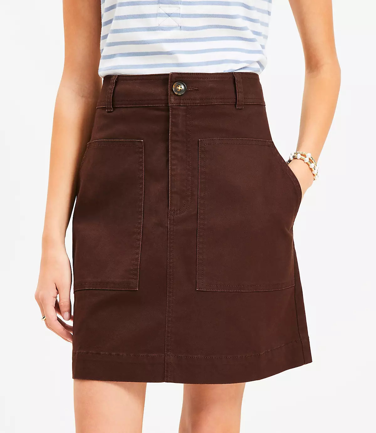 Twill Mini Pocket Skirt | LOFT