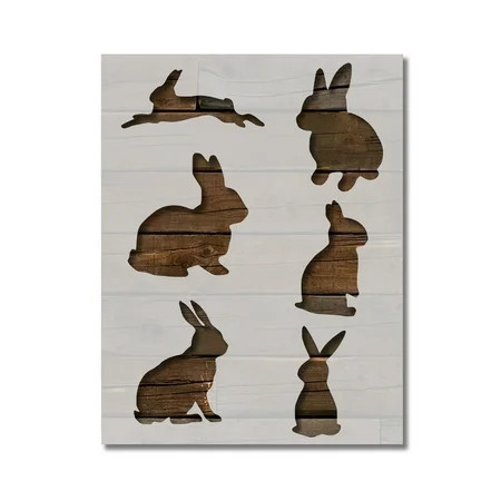 Bunny Rabbits Stencil Template Reusable 8.5 x 11 for Painting on Walls, Wood, Etc. By Stencilville | Walmart (US)