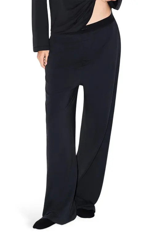 SKIMS Boyfriend Loose Pants in Onyx at Nordstrom, Size Large | Nordstrom