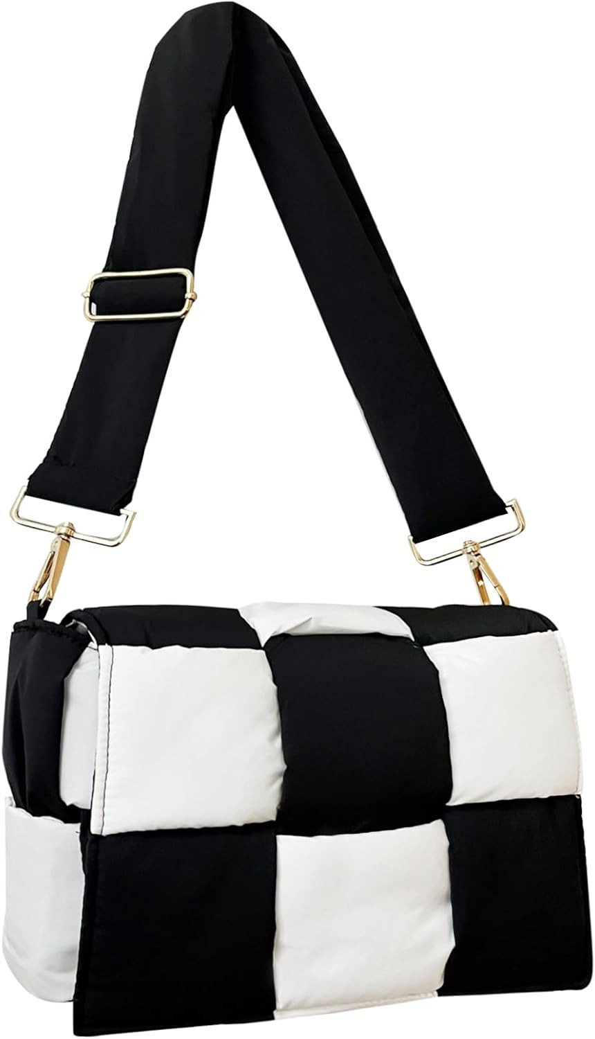 NAARIIAN Puffer shoulder bag Nylon padded woven handbag designer crossbody dupes women down purse | Amazon (US)