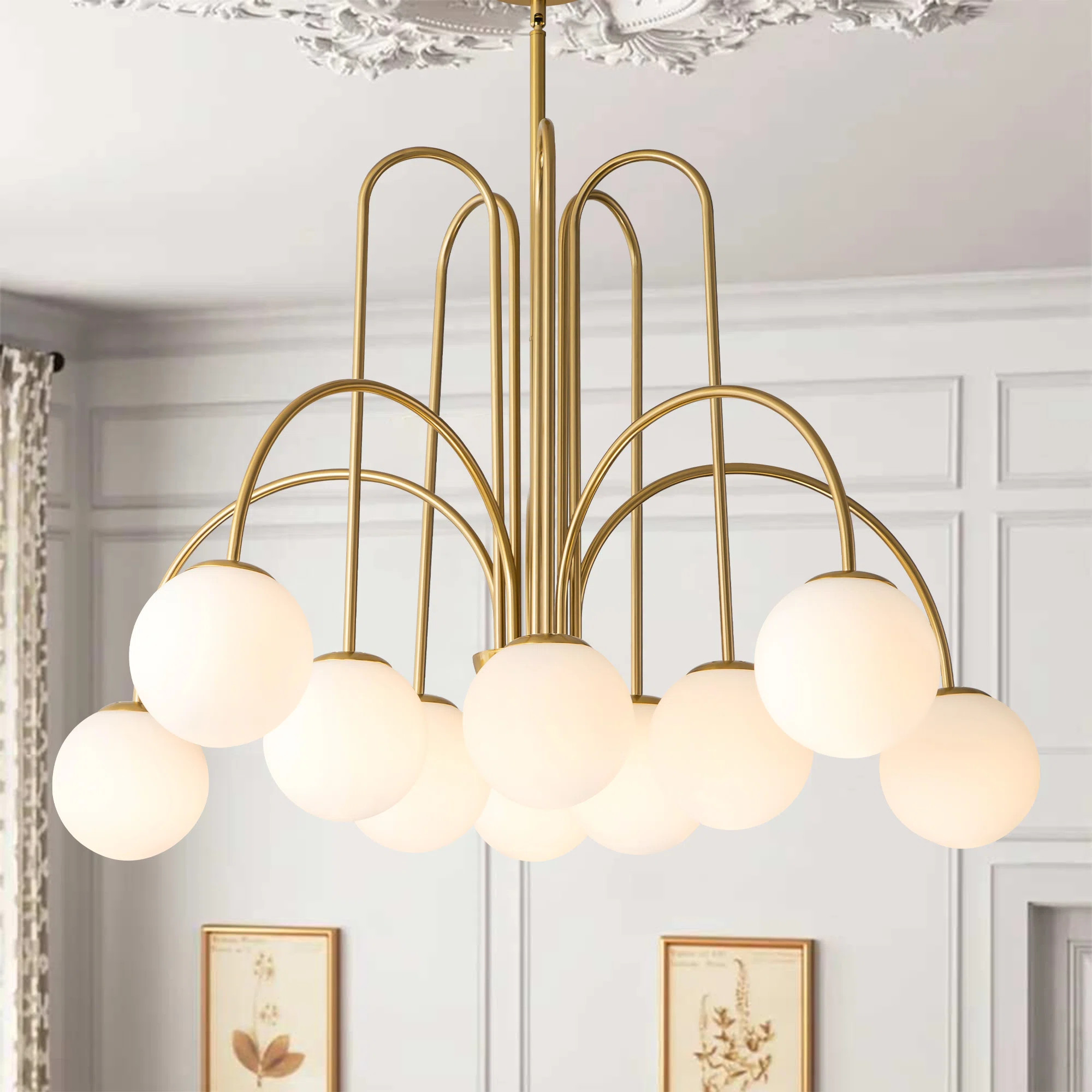 Bradrick 10 - Light Sputnik Glass Bubble Chandelier for Dinning Room | Wayfair North America
