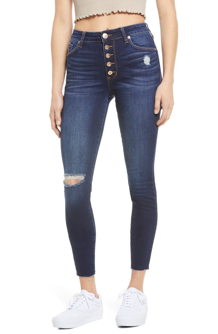 Ellie High Waist Distressed Ankle Jeans | Nordstrom