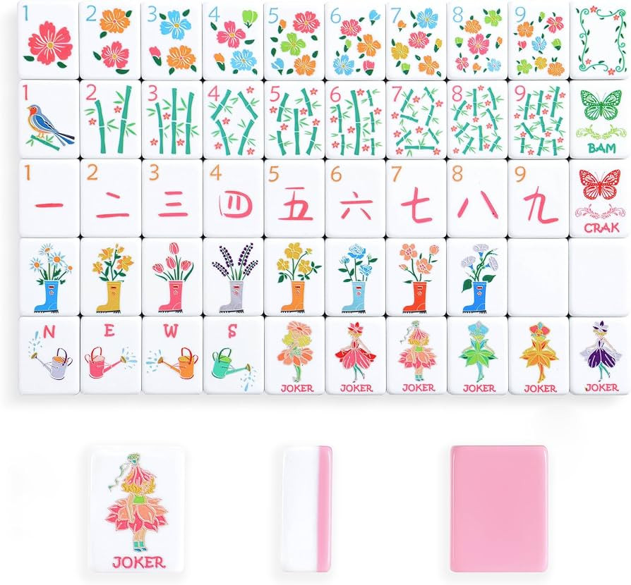 2026 American Mahjong Tile Set, 160 Pink Engraved Melamine Mahjong Tiles with Mahjong Tiles Bag a... | Amazon (US)