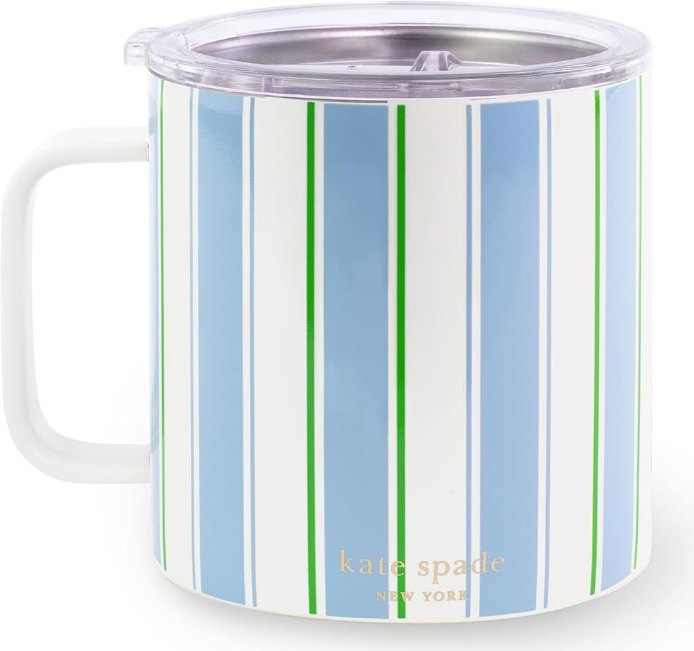 Kate Spade New York Stainless Steel Insulated Mug with Handle and Lid, 16 Ounce Double Wall Tumbl... | Amazon (US)