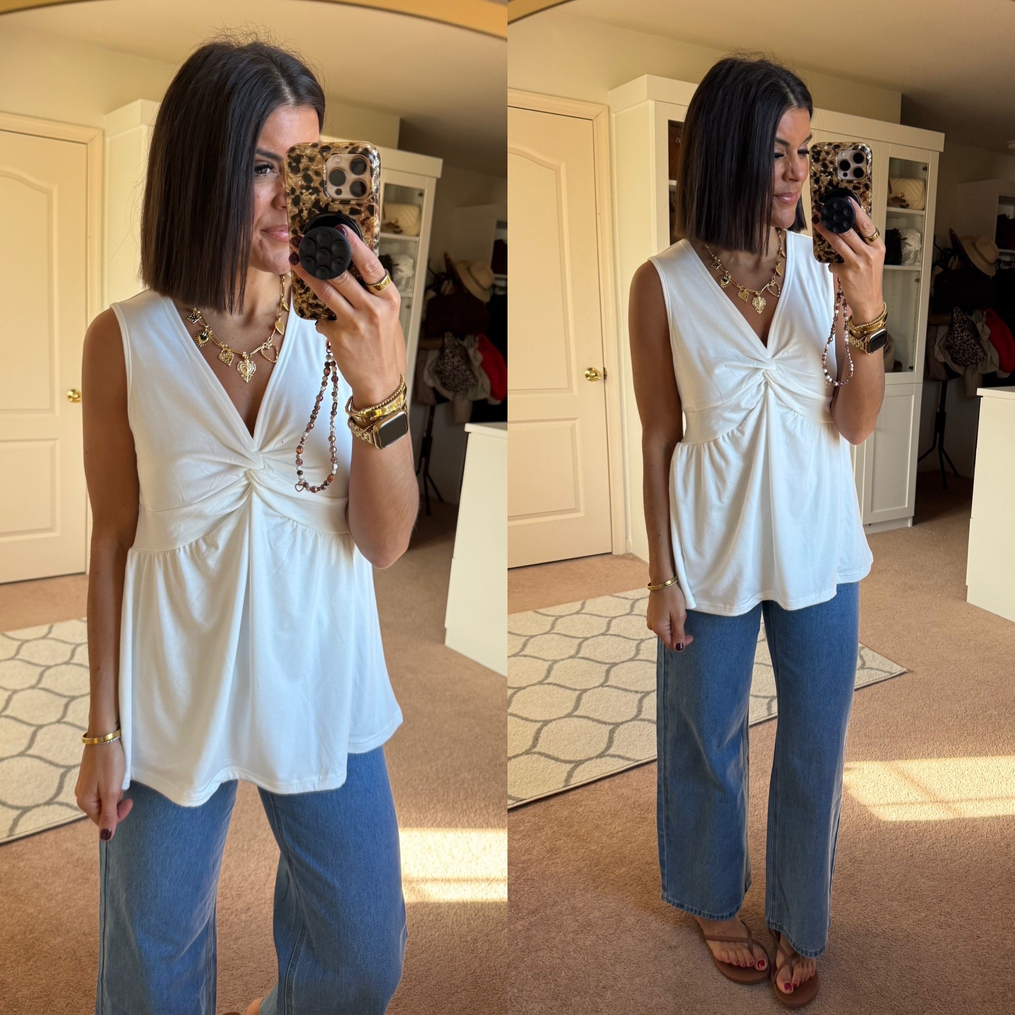 Size small in tank and jeans

#LTKSeasonal #LTKSaleAlert