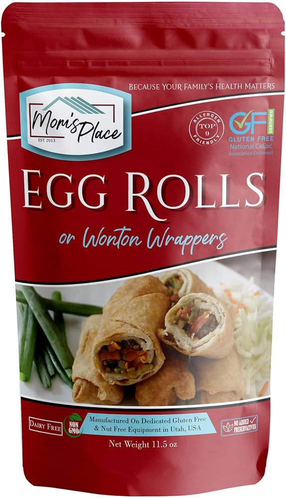 Mom’s Place Gluten Free Egg Rolls or Wonton Wraps Mix, Vegan, Nut Free, Dairy Free & Soy Free, ... | Amazon (US)