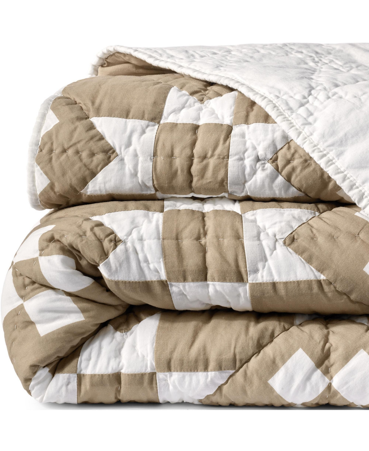 Lands' End Barn Star Quilt - Khaki star | Macy's