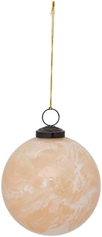 Creative Co-Op Glass Ball Ornament, Marbled Nude Finish | Amazon (US)