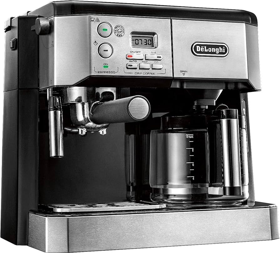 DeLonghi BCO430 Combination Pump Espresso and 10-Cup Drip Coffee Machine with Frothing Wand, Silv... | Amazon (US)