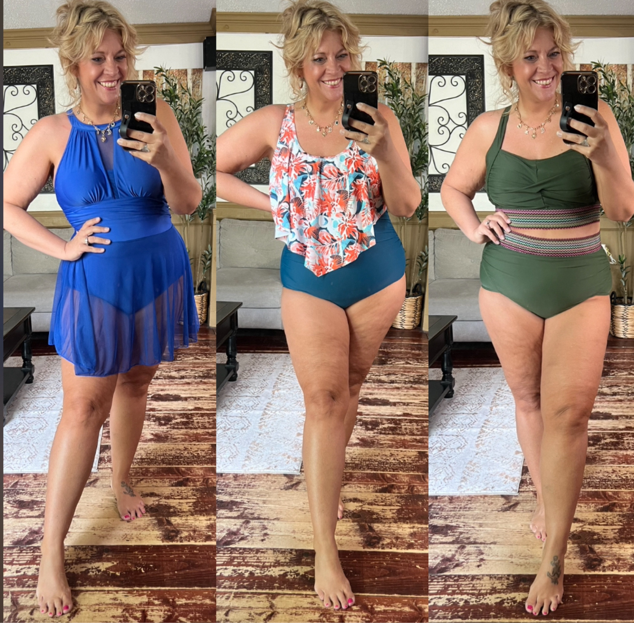 Bloomchic mid and plus size swimwear - size 12 in swim dress and one piece; size 14/16 in bikini top and bottom 
Use code Nicoles15 at checkout 

#LTKPlusSize #LTKSwim #LTKMidsize