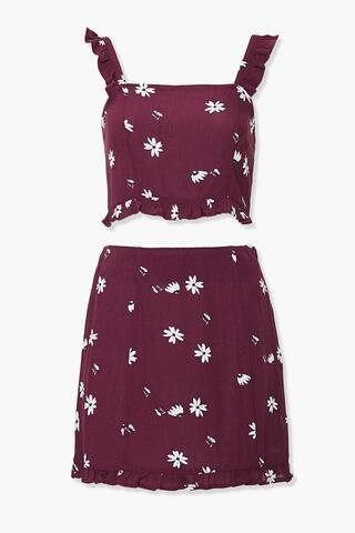 Floral Crop Top & Mini Skirt Set | Forever 21 (US)