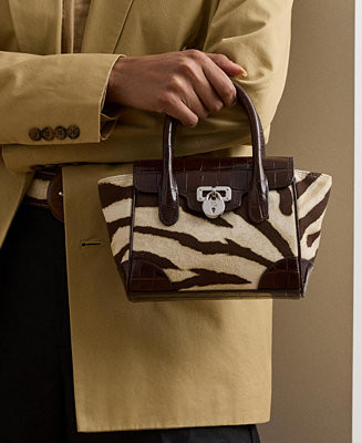 Zebra-Print Canvas Small Tanner Satchel | Macy's
