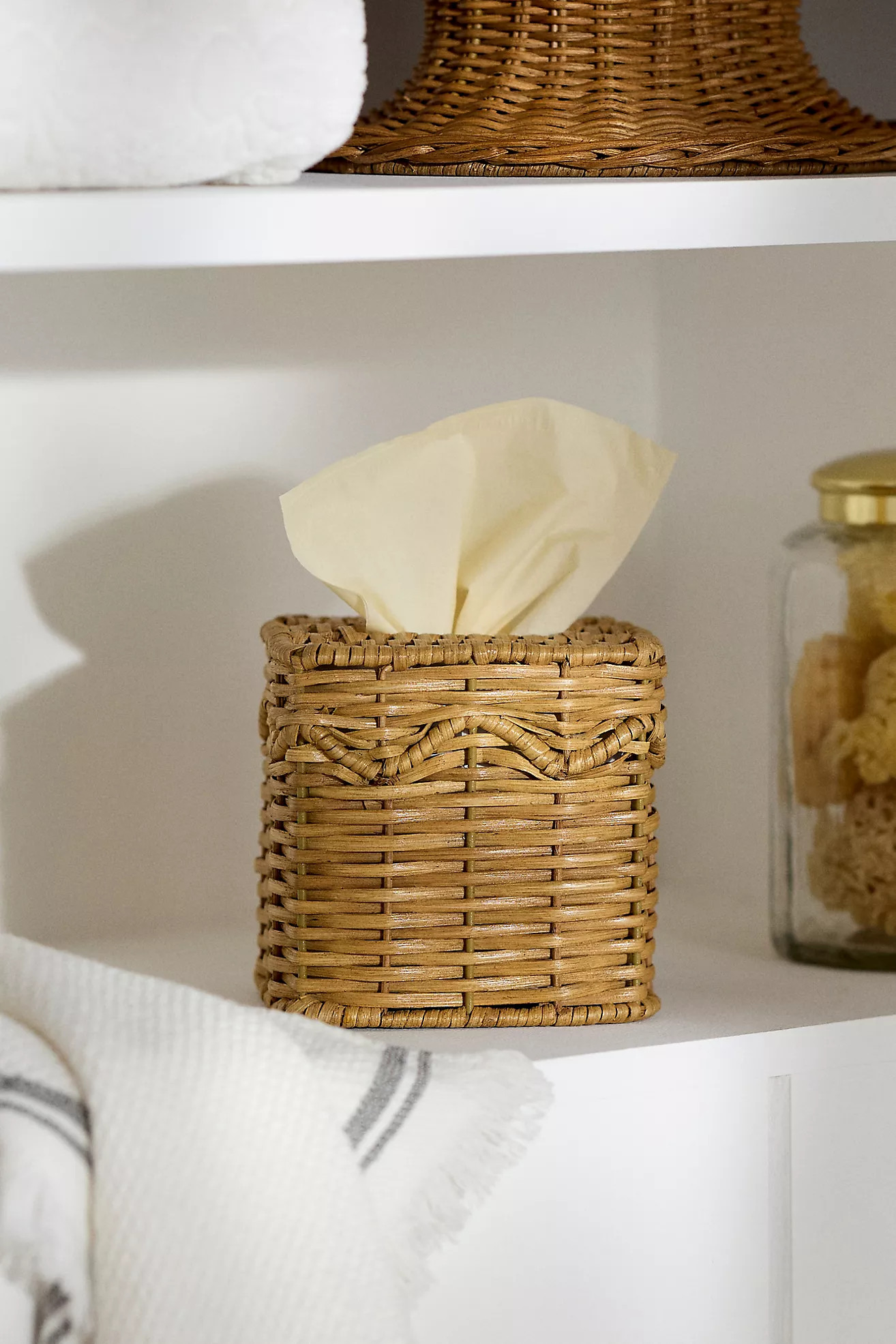 Rattan Scallop Edge Tissue Box | Anthropologie (US)
