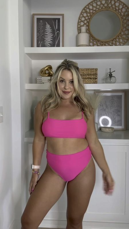 Barbie inspired swimsuits from Amazon! All size M. The first one is a little cheeky but not too bad. #amazonfinds #amazonstyle #amazonfashion #amazonswimsuits #pinkswimsuits 

#LTKunder50 #LTKSeasonal