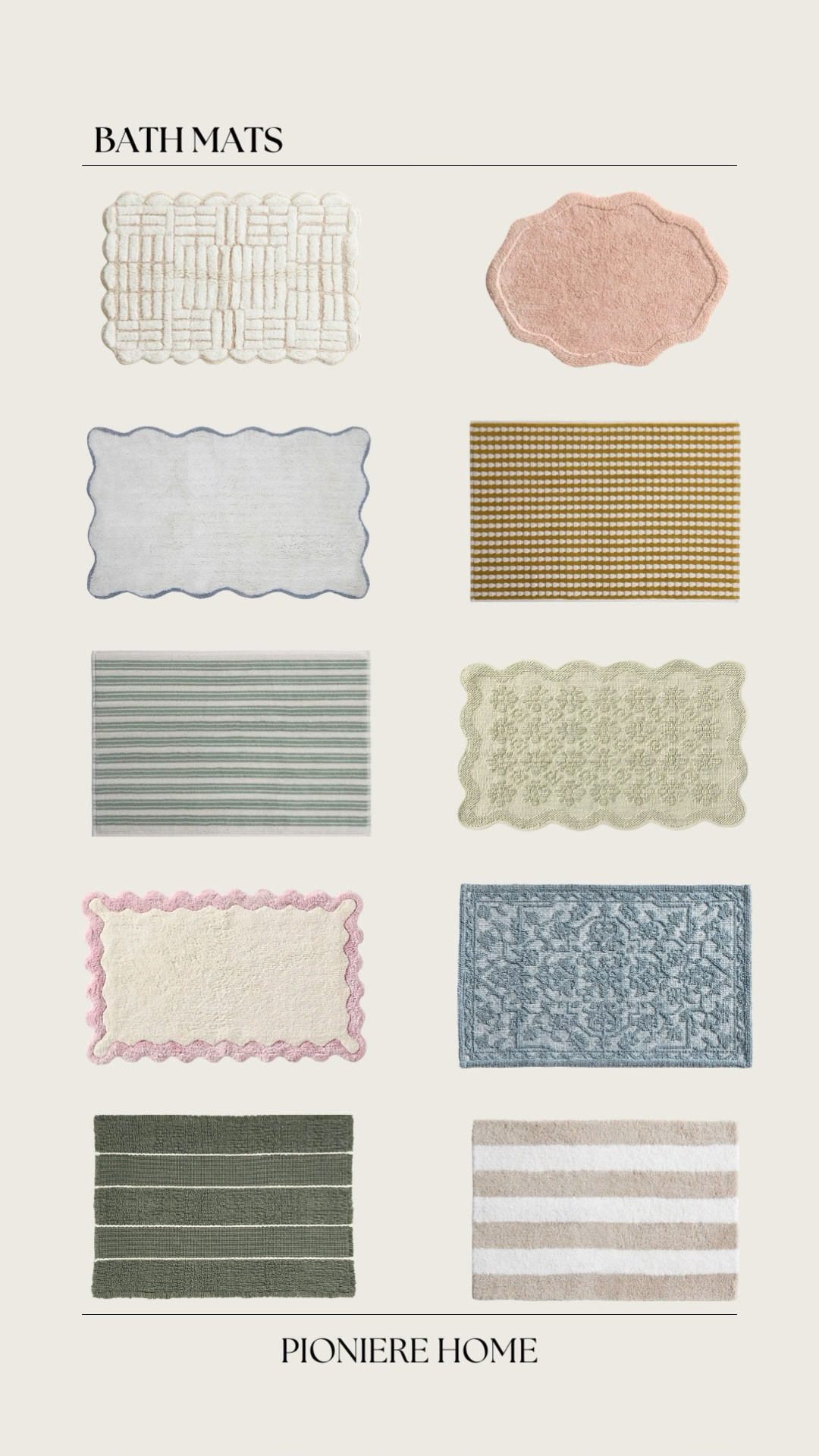 Beautiful bath mats. Bath rugs, scalloped bath mats, bathroom decor, spring refresh  



#LTKSaleAlert #LTKSeasonal #LTKHome