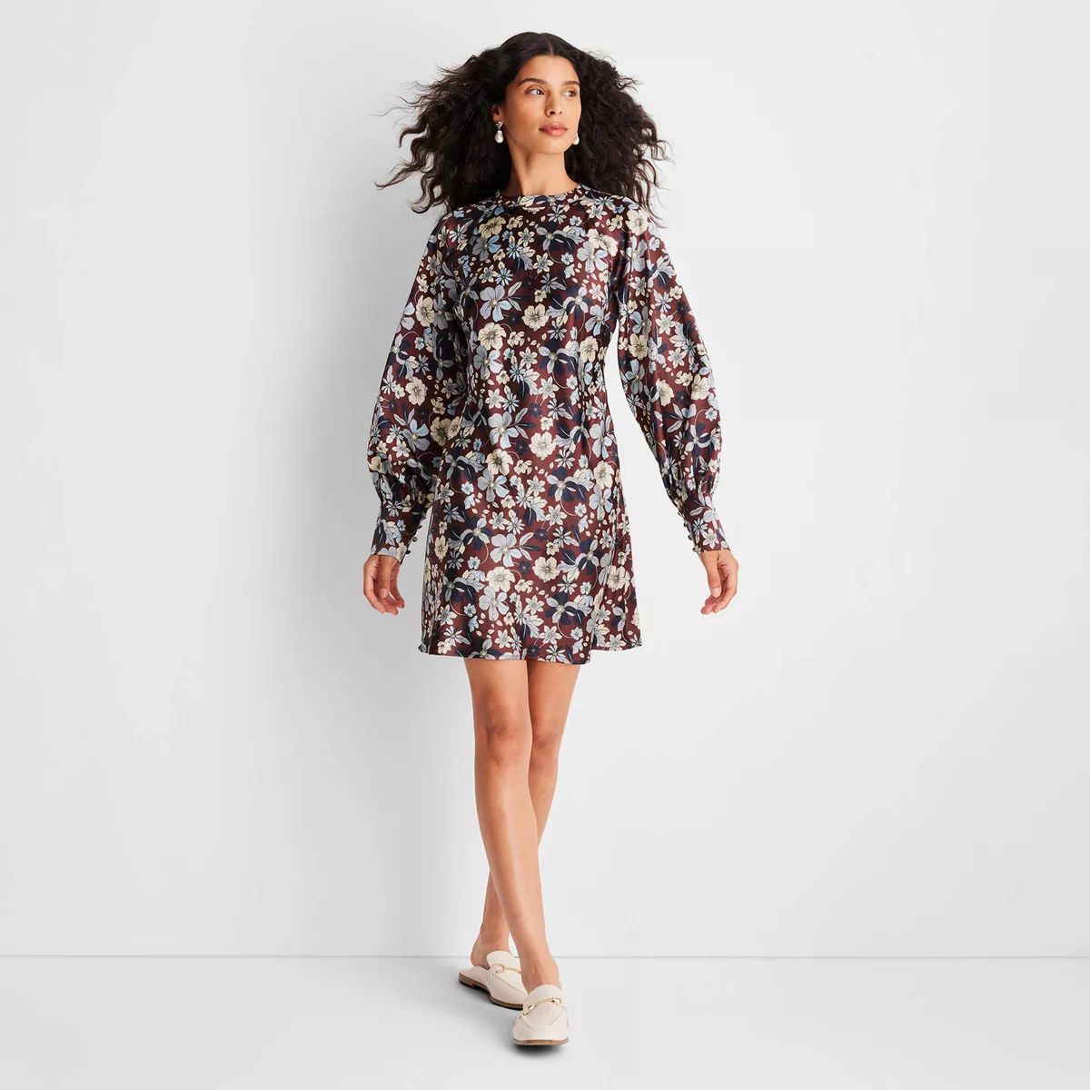 Women's Long Sleeve Satin Mini Dress - Future Collective™ with Reese Blutstein | Target