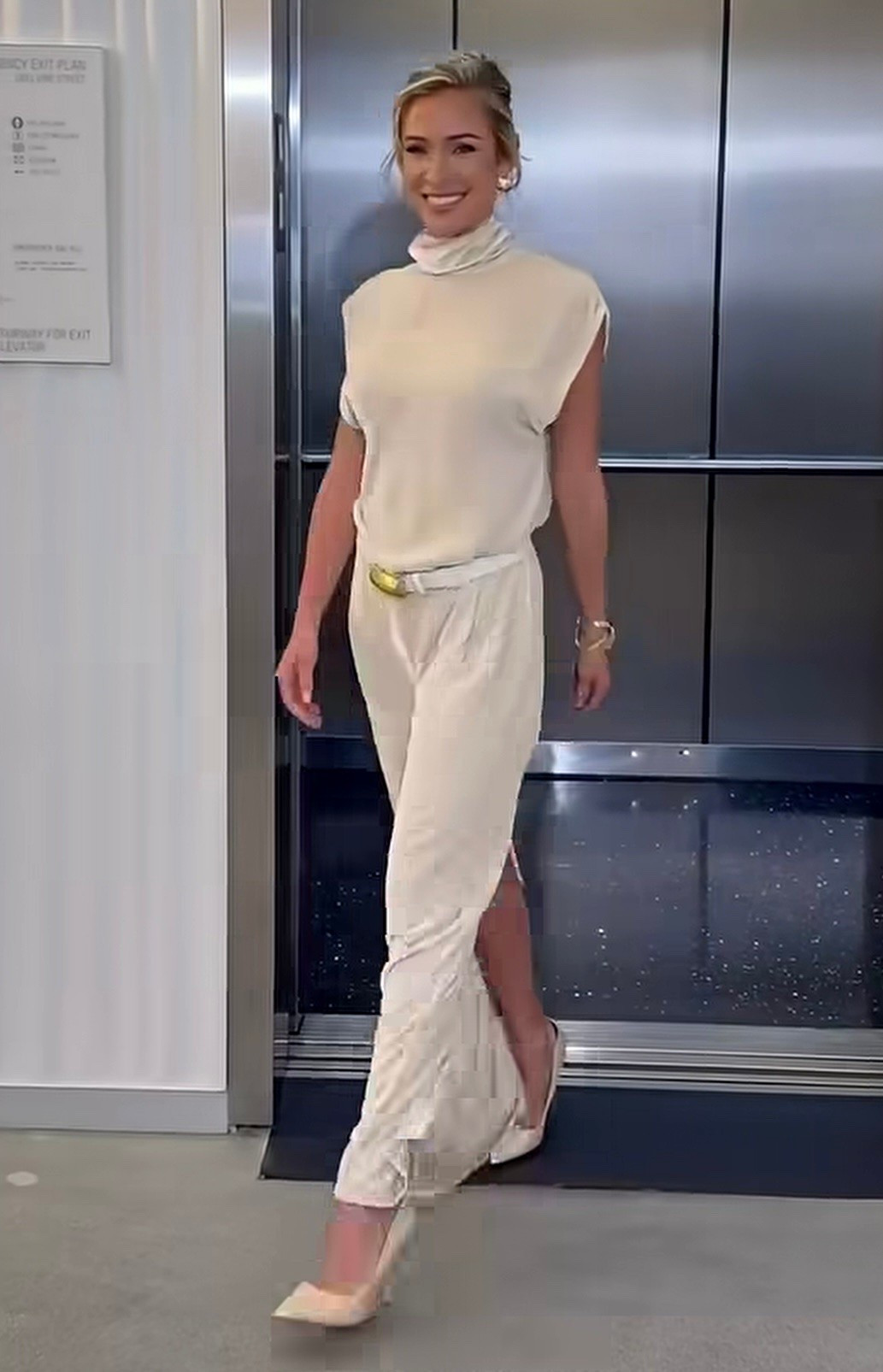 Shop Kristin Cavalleri white Croc-Embossed Leather Belt