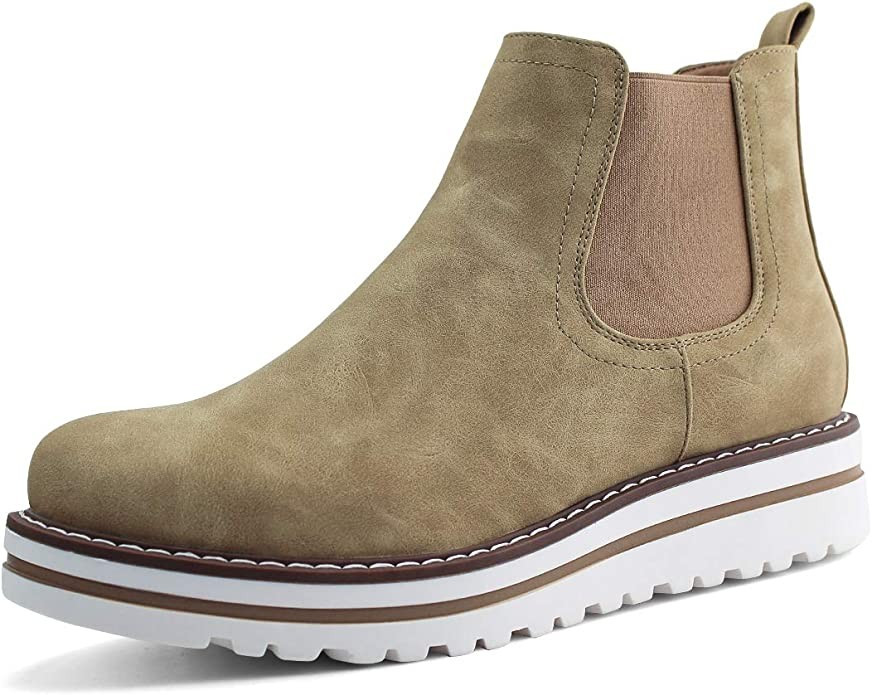 JABASIC Womens Chelsea Elastic Ankle Boots Waterproof Flat Boots | Amazon (US)