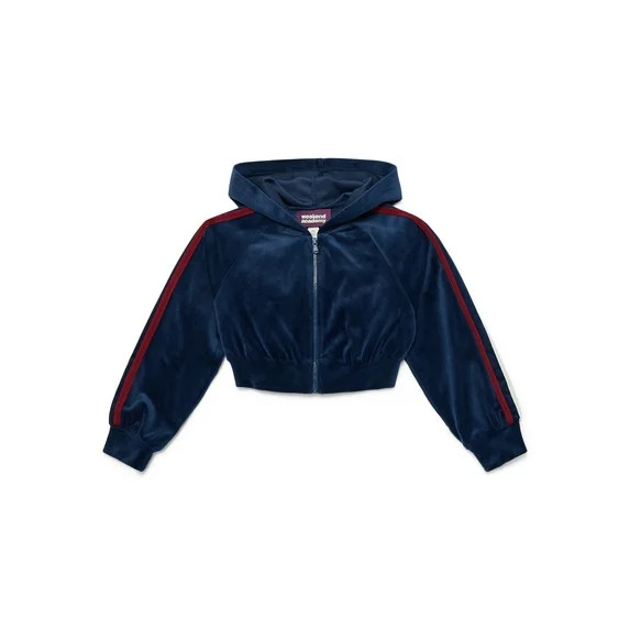 Weekend Academy Girls Velour Full Zip Hoodie, Size 4-18 | Walmart (US)