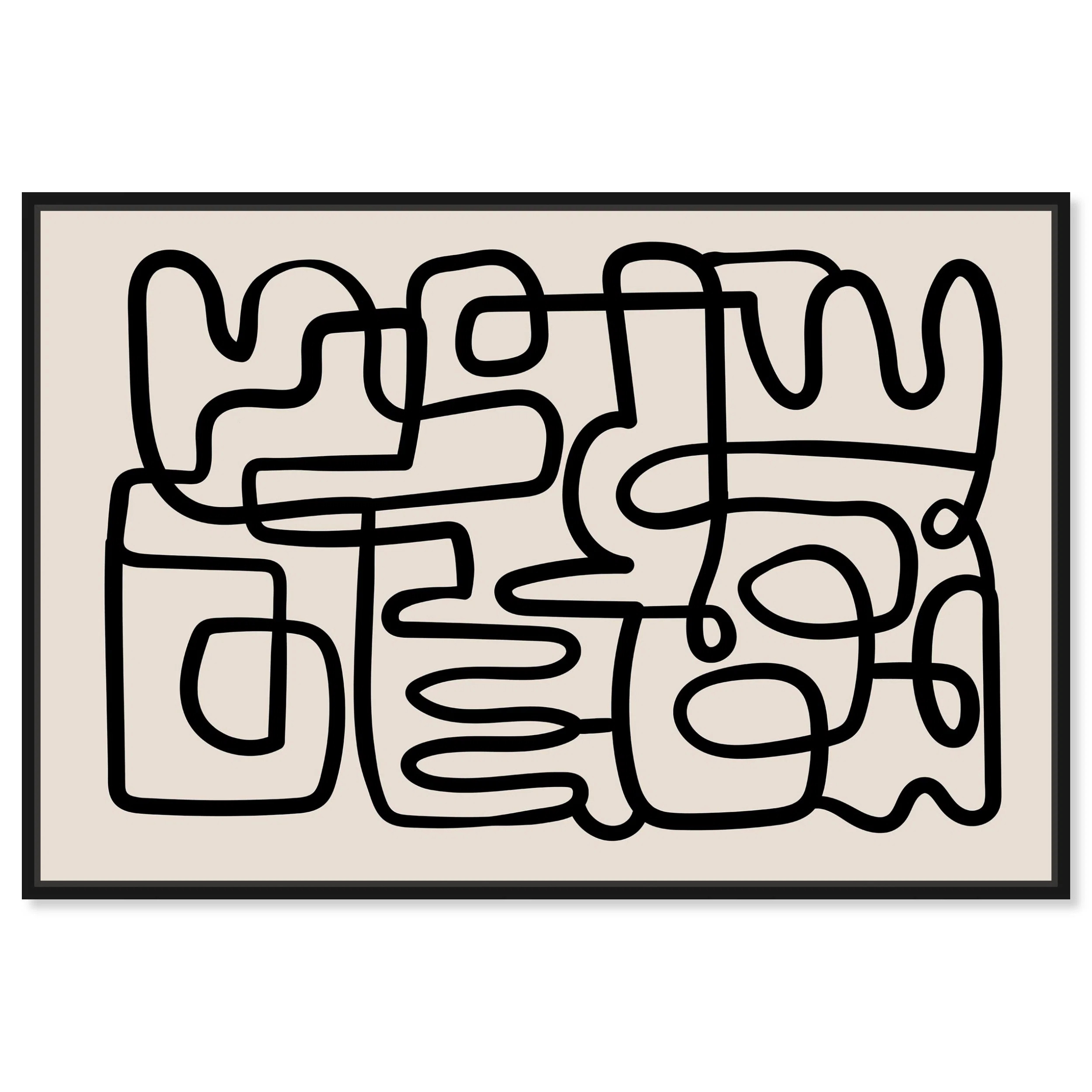 Abstract Line Art Black And White 'Articles IX' Framed Canvas Print Wall Art By AllModern | Wayfair North America