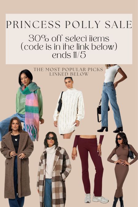 Princes Polly sale 30% off these select items (code 30BEST) 

Outfit inspo, outfit ideas, fall outfits, winter outfits, thanksgiving outfit, coats, jeans, scarf, sweater dress, shacket 

#LTKHoliday #LTKHolidaySale #LTKGiftGuide