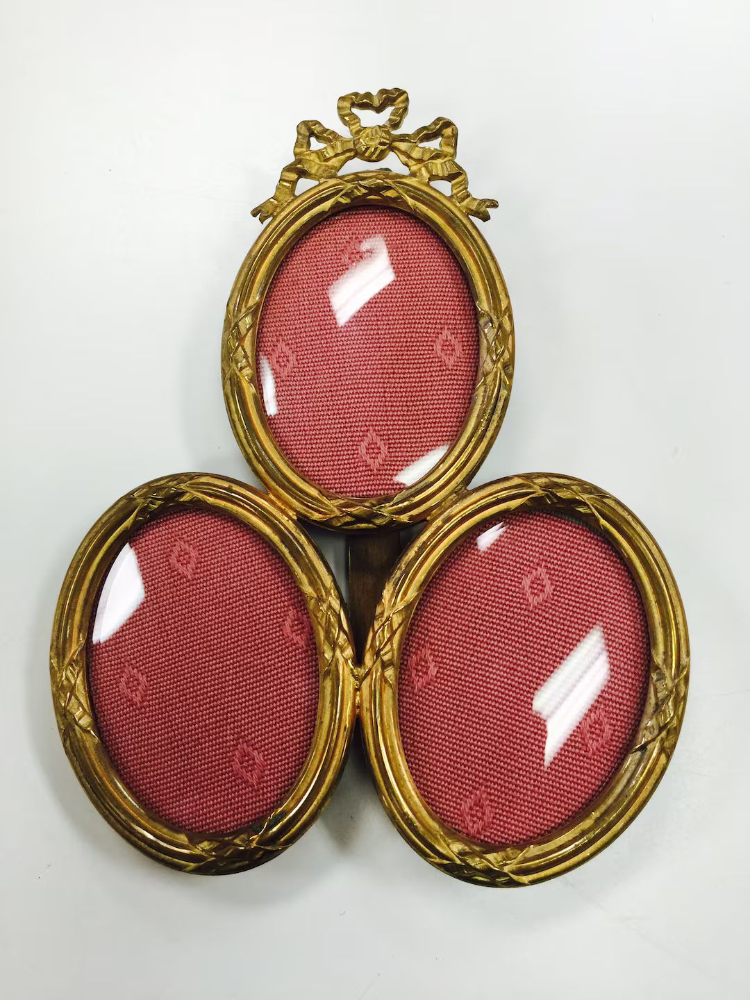Vintage Triple Oval Brass Frame - Etsy | Etsy (US)