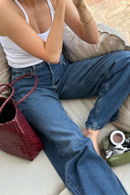 AD | The best jeans and a tank combo from NET-A-PORTER. Go two sizes down in the jeans and the tank runs true to size. 

#LTKsummer #LTKuk #LTKstyletip