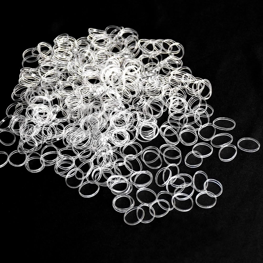 Mini Hair Rubber Bands, 400pcs Clear Elastic Bands, Soft Hair Elastics Ties for Kids, Braids, Wed... | Amazon (UK)