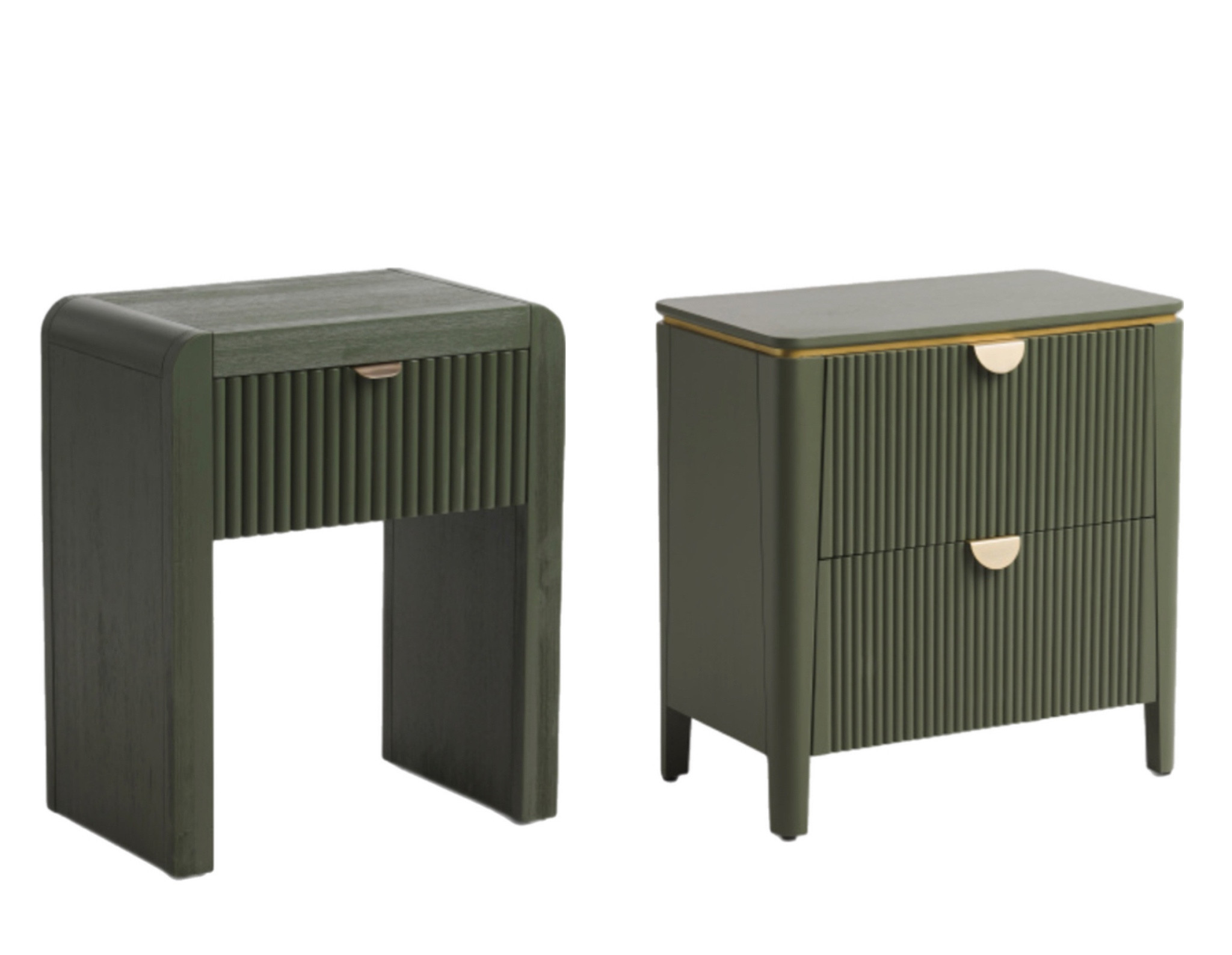 Green nightstands side tables