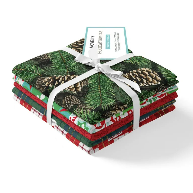 David Textiles Cotton Holiday Fat-quarter Precut Bundle, 5 Pieces, Multicolor | Walmart (US)
